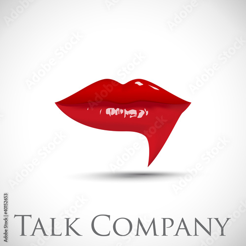 Logo talking, red lips # Vector