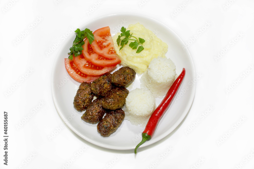kofte kebab plate