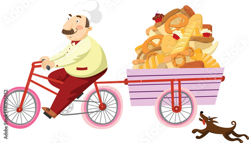 Baker on a bicycle