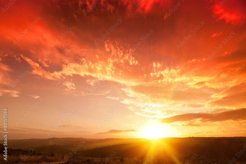 Obraz premium red dawn dusk