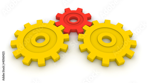 Three gears. Concept of B2B.