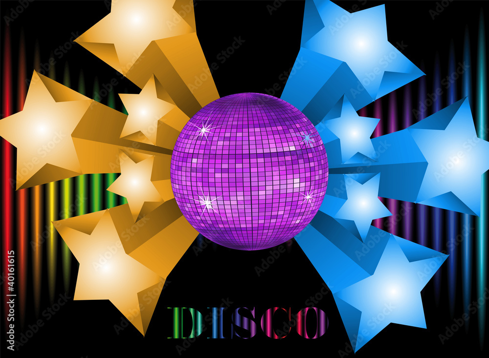 Fond boule à facette disco Illustration Stock | Adobe Stock