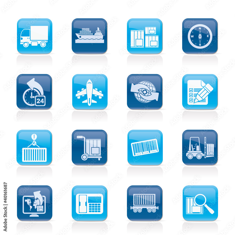 shipping and logistics icons - vector icon set shipping and logistics icons - vector icon set