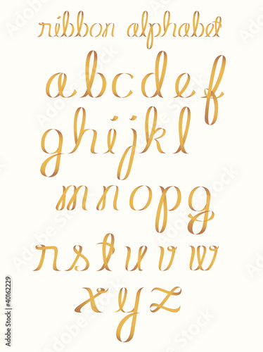 Set of ribbon letters.