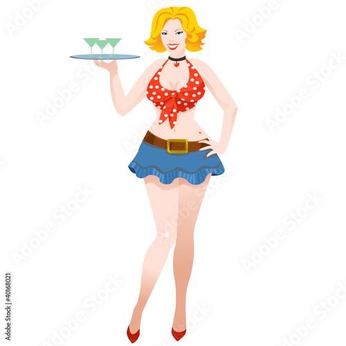 Pin-up waitress