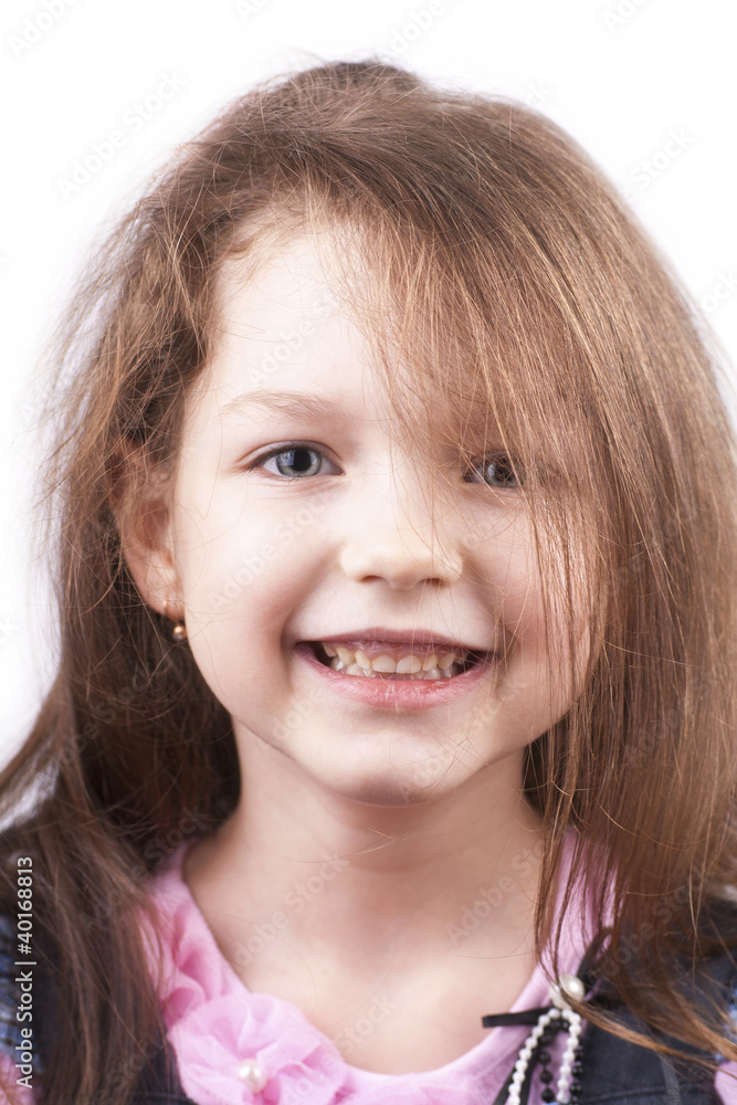 Little smiling pretty girl close up Little smiling pretty girl close up
