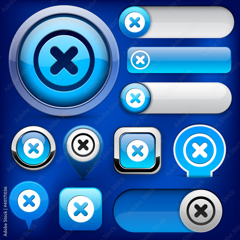 Cross high-detailed web button collection. Cross high-detailed web button collection.