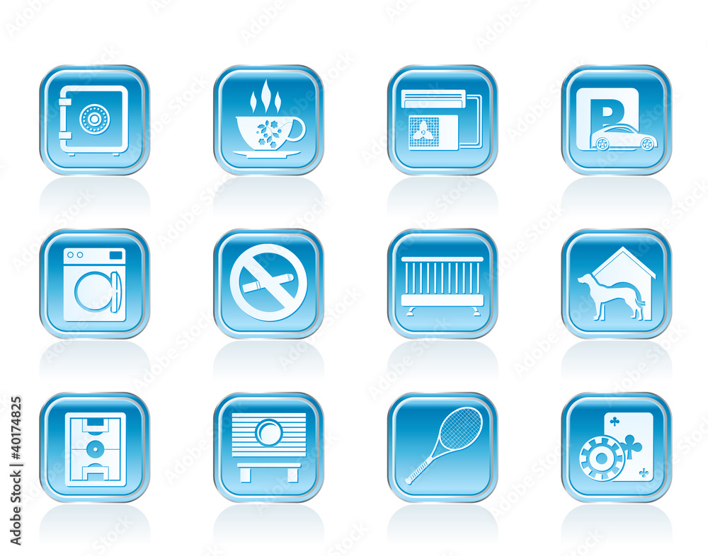 hotel and motel amenity icons - vector icon set hotel and motel amenity icons - vector icon set