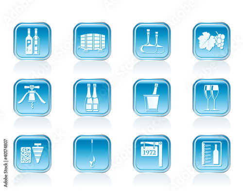 Wine and drink Icons - Vector Icon Set