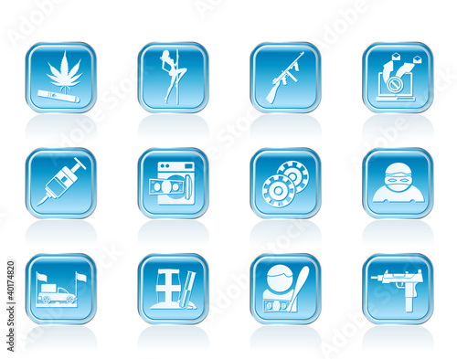 mafia and organized criminality activity icons
