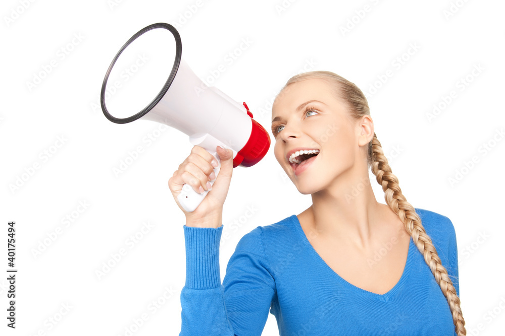 woman with megaphone