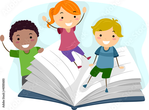 Children Playing with a Book