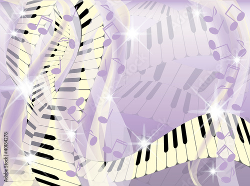 Abstract music background with a piano, vector