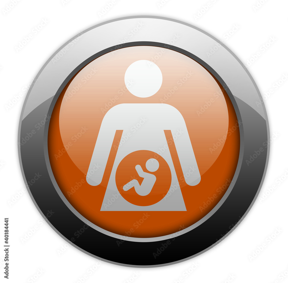 Orange Metallic Orb Button 