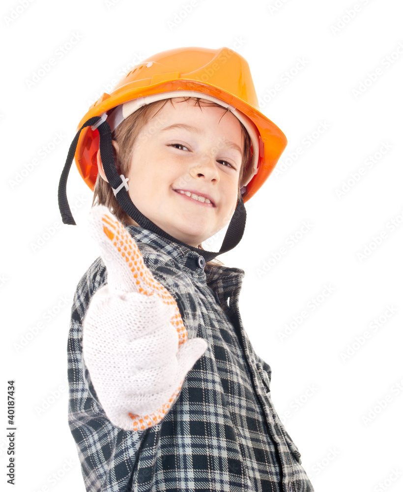 Child constructor with thumbs up