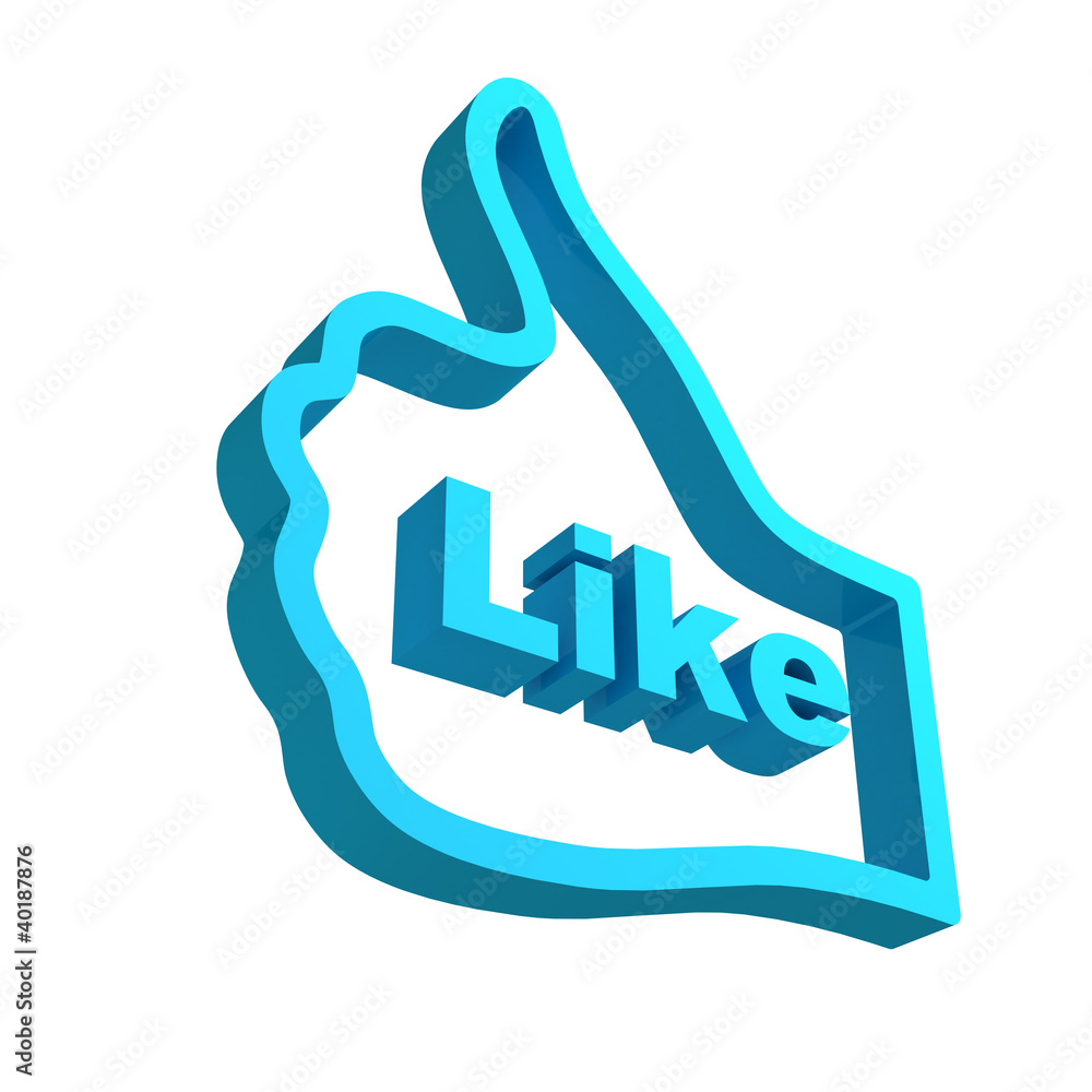 Thumb up hand illustration with like Thumb up hand illustration with like