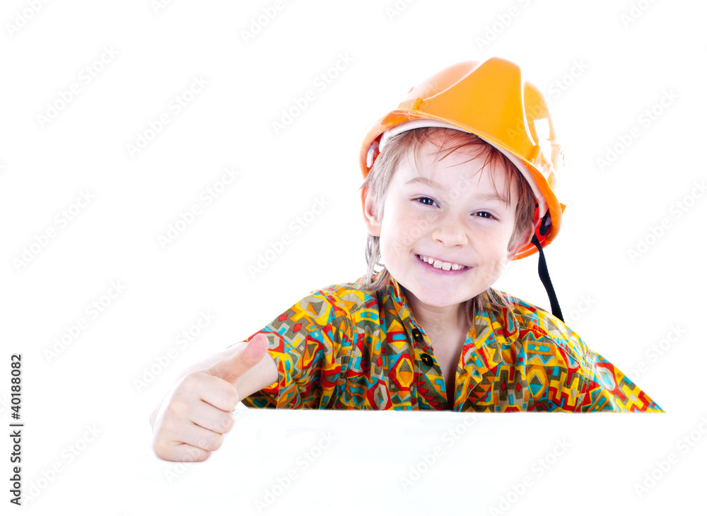 Little boy with helmet Little boy with helmet