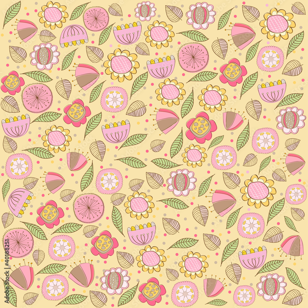 Fototapeta seamless pattern background with flowers