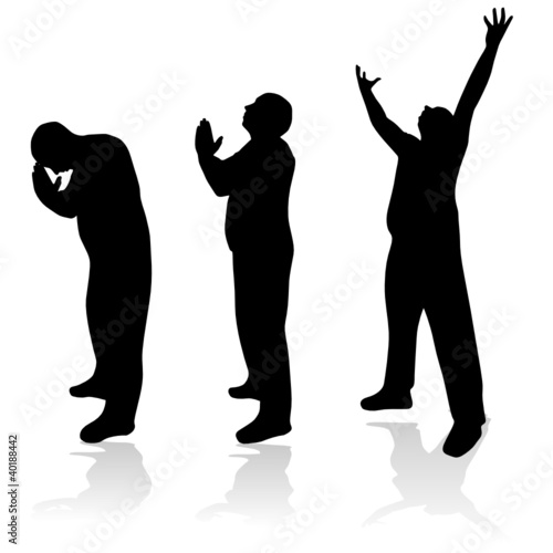 man prayer silhouette