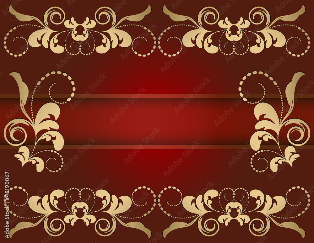 Sfondo Etichetta - fascia rosso oro
