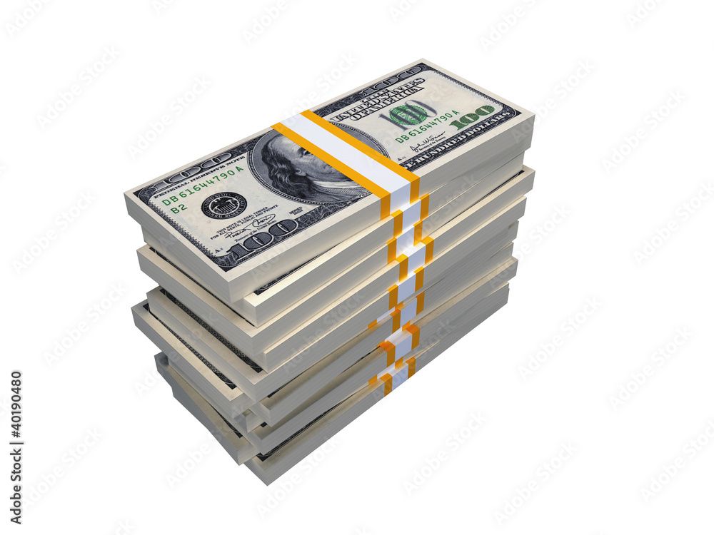 Stack of $100 bills Stack of $100 bills