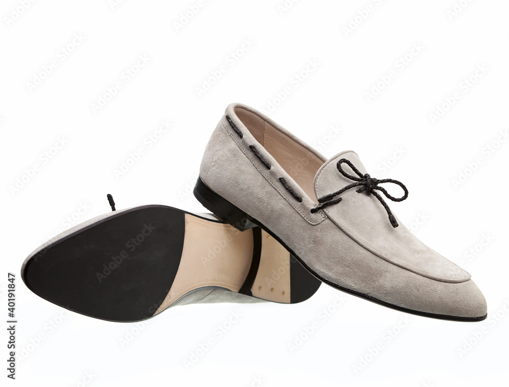 Pair of elegant men shoes over white background Pair of elegant men shoes over white background