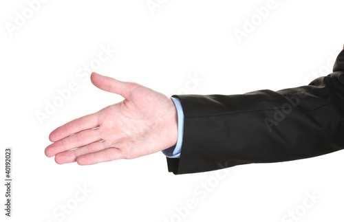 businessman hand isolated on white