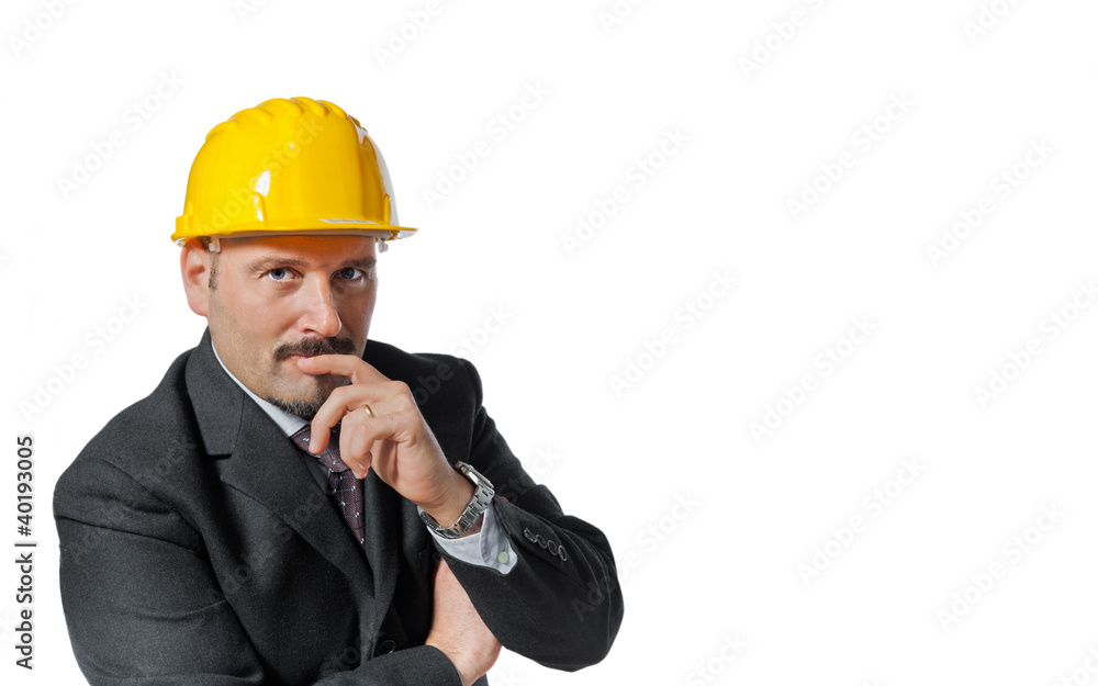 man with helmet isolated on white man with helmet isolated on white