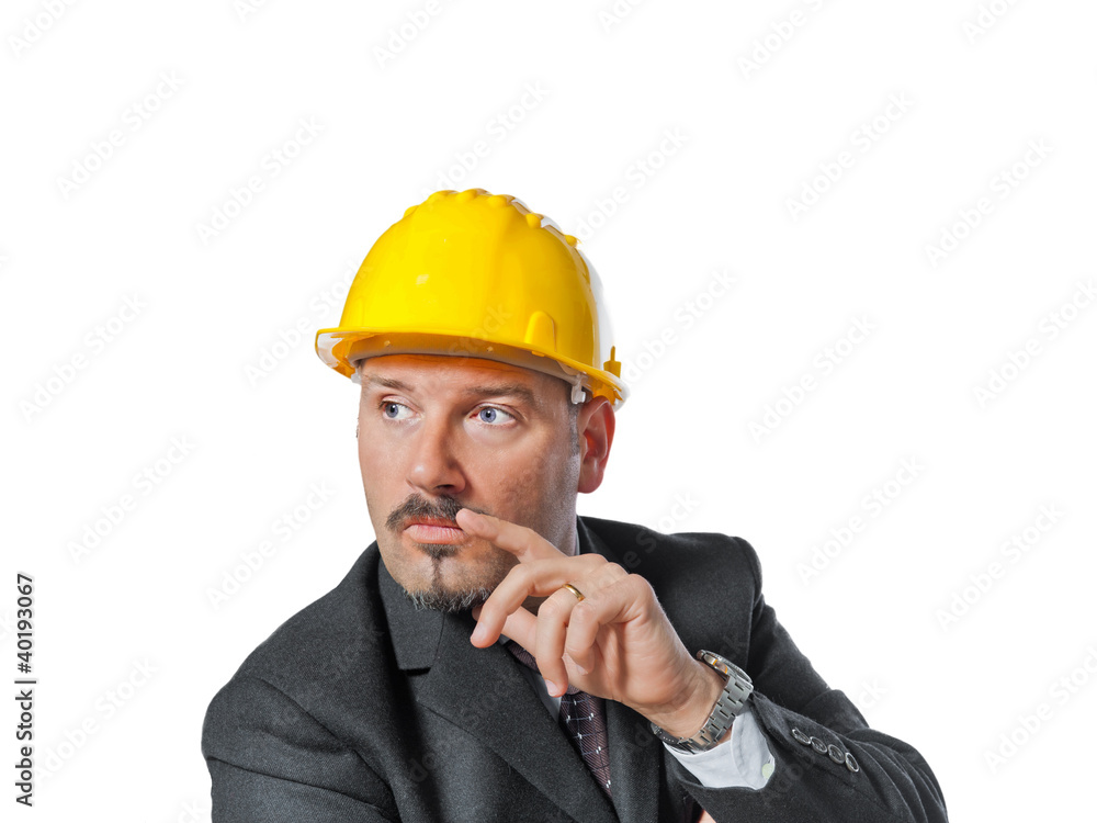 man with helmet isolated on white man with helmet isolated on white