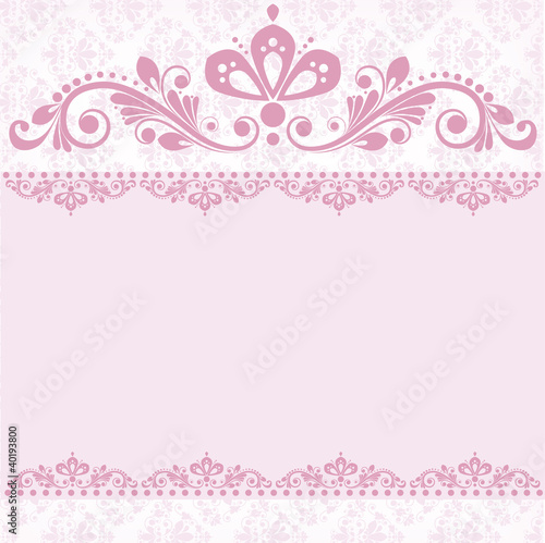 Wallpaper Mural Elegant vintage damask wedding invitation Torontodigital.ca