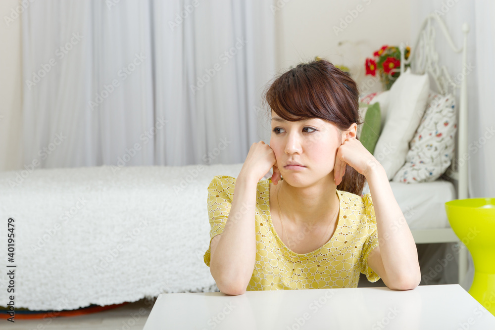 Beautiful woman relaxing in the room Beautiful woman relaxing in the room