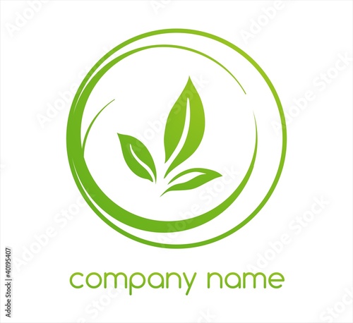 leaves ,Green Eco friendly business logo design photo