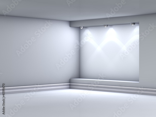 Wallpaper Mural 3d empty niche with spotlights for exhibit in the grey interior Torontodigital.ca