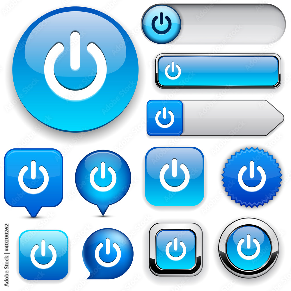 Power high-detailed web button collection. Power high-detailed web button collection.