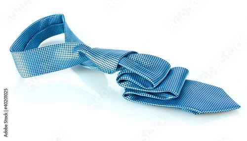 Fotografiet Blue tie isolated on white