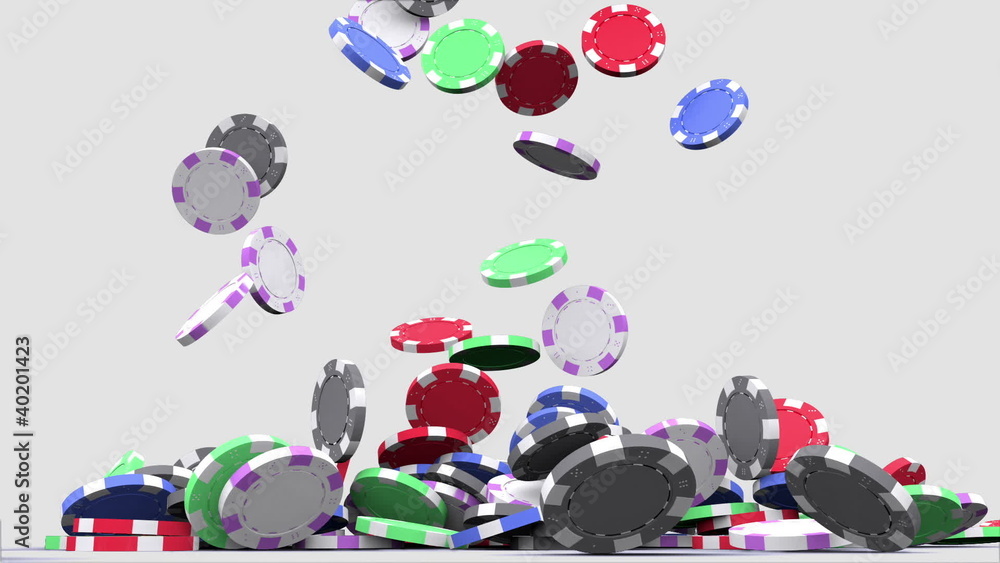 Chips randomly pouring into a heap