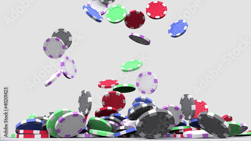 Chips randomly pouring into a heap