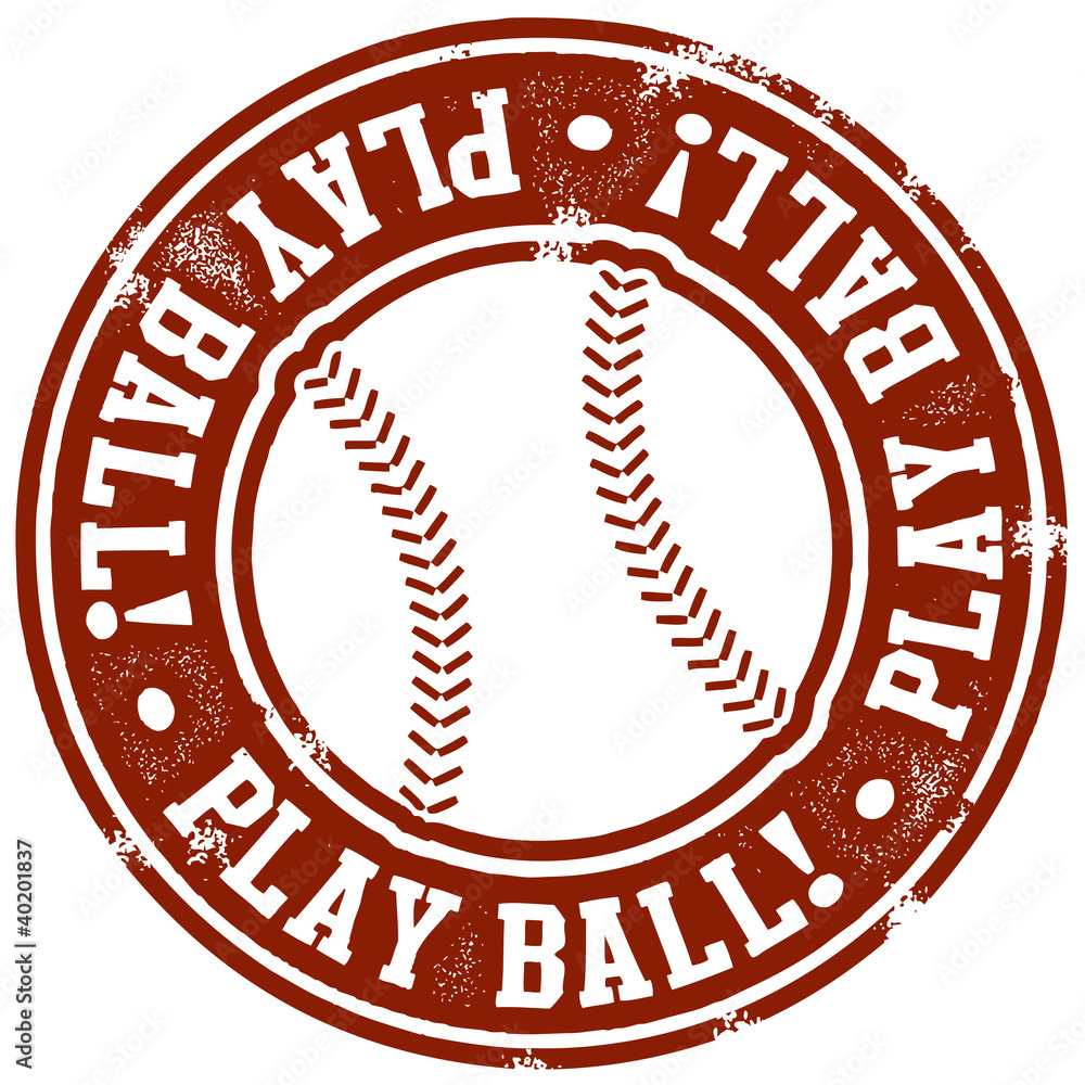 Play Ball Baseball Stamp Stock Vector Adobe Stock