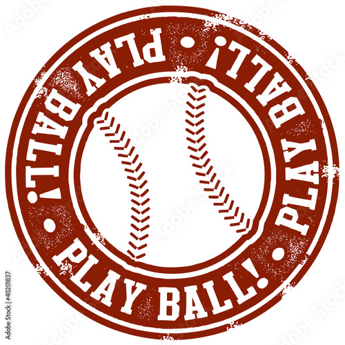 Play Ball Baseball Stamp