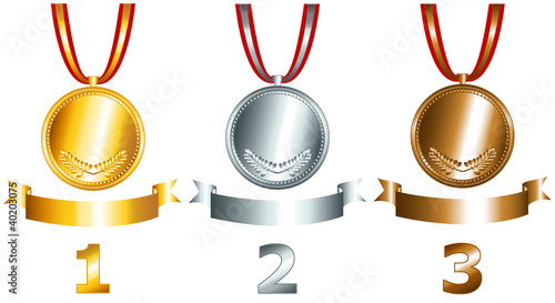 Gold, silver and bronze games related set