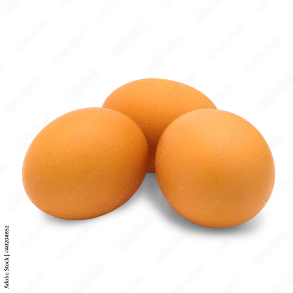 three eggs isolated on white background three eggs isolated on white background