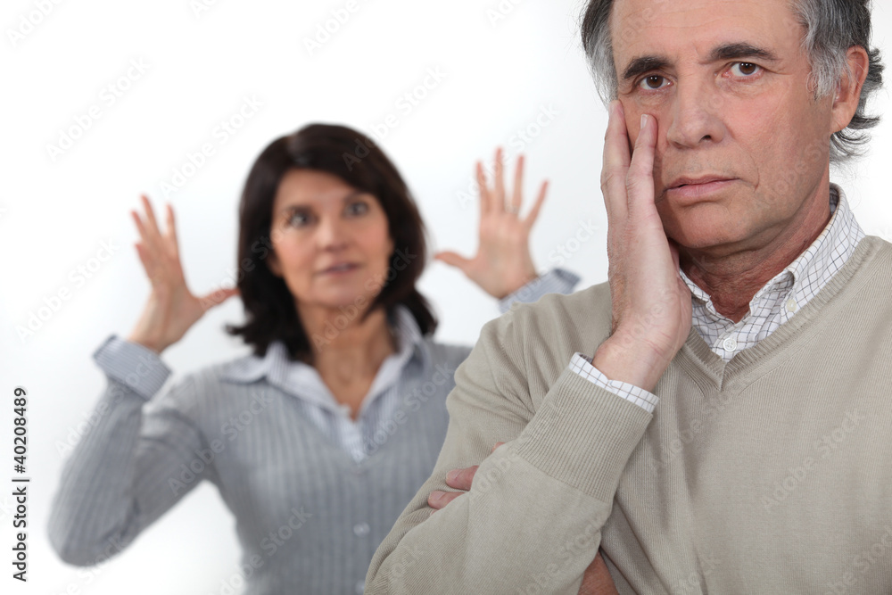 Mature woman frustrated with her husband Mature woman frustrated with her husband