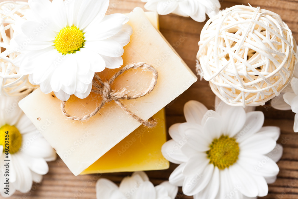 Obraz premium Natural cosmetics concept: soap for hands