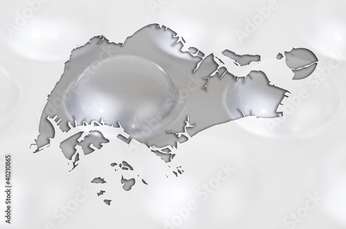 Canvas Print Outline map of singapore with pills in the background for health