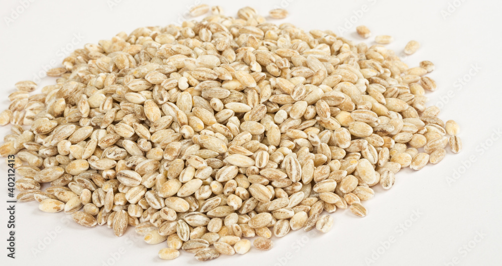Pearl barley heap isolated on white Pearl barley heap isolated on white
