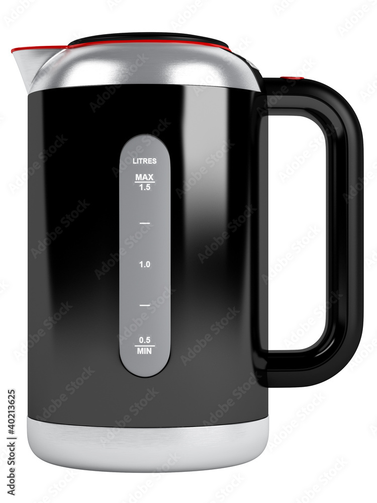 Black kettle with red contour Black kettle with red contour