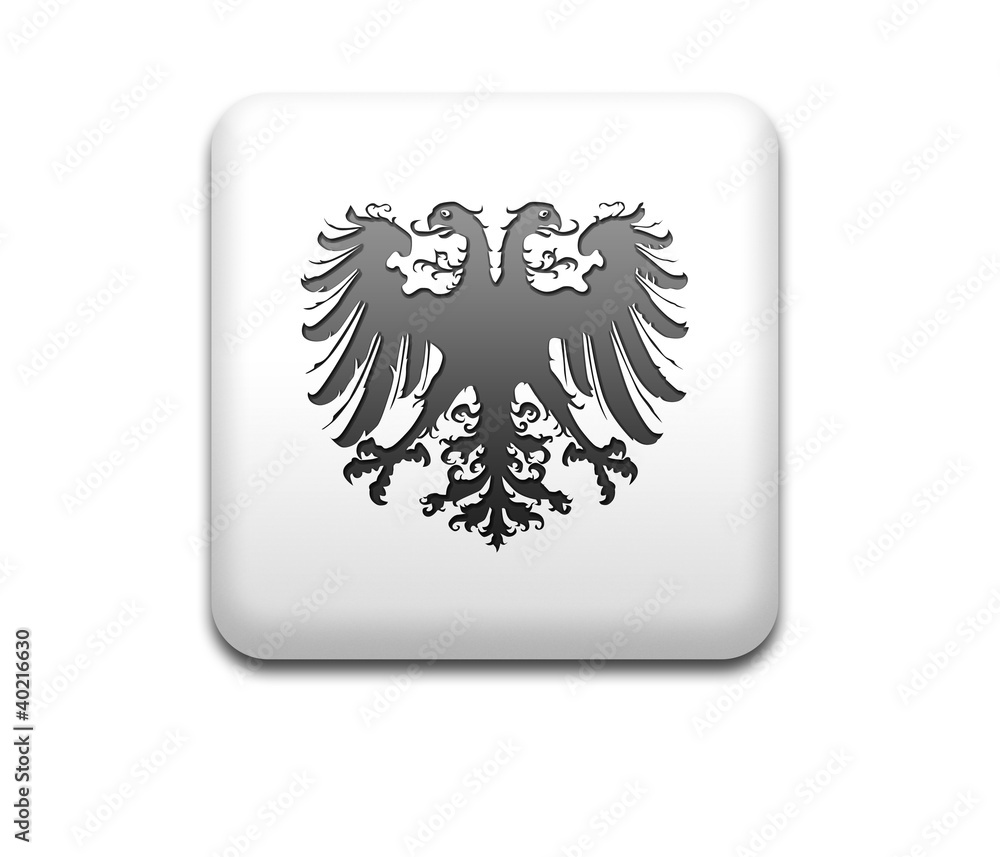 Boton cuadrado blanco aguila bicefala heraldica Stock Illustration | Adobe  Stock