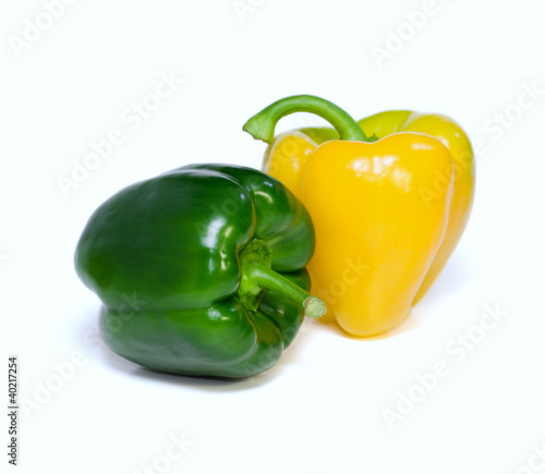 two pepper on white background