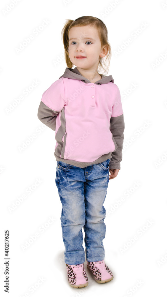 Portrait of smiling little girl in jeans Portrait of smiling little girl in jeans