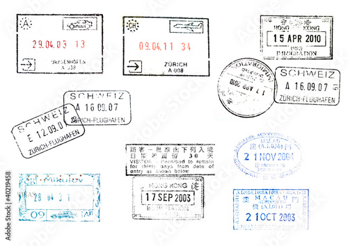 passport immegration stamps from many countries